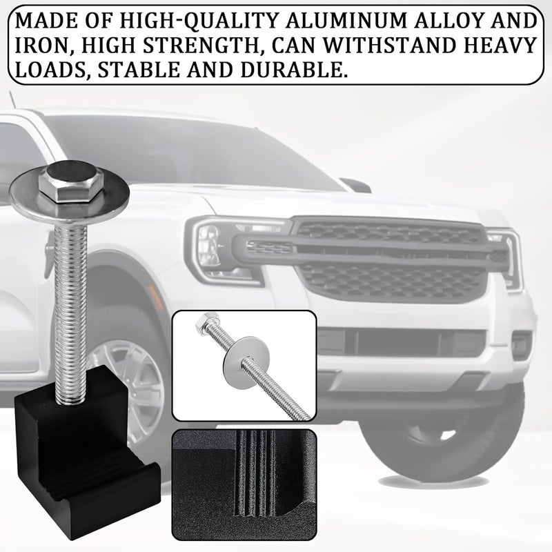 Hirificing 4PCS Truck Tool Box Mounting Kit, J Hook Truck Crossover Tool Boxes for Bed of Truck Aluminum Pickup Toolbox Rail Mounting Kit for Fix Tool Boxes Tie Downs Comes with Fastening Nuts(Black) - Image 3